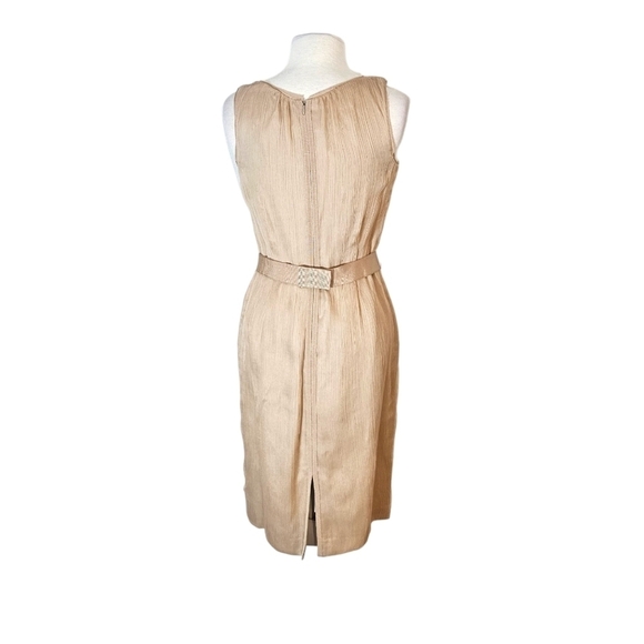 Lida Baday Champagne Silk Belted Dress - Picture 3 of 6